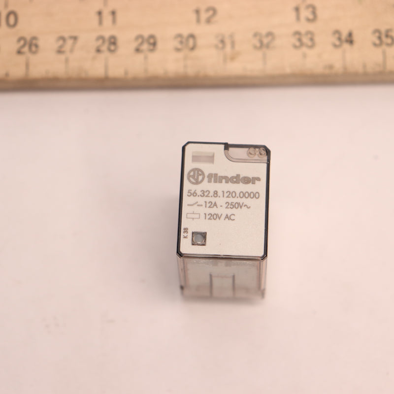 Finder Power Relay DPDT 120 VAC 12 A 56 Series Socket 56.32.8.120.0000