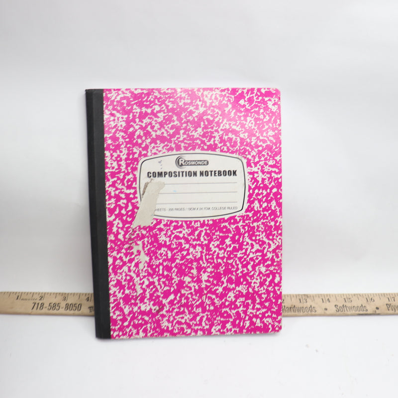 (200-Pk) Rosmonde Composition Notebook College Ruled 19cm x 24.7cm Damaged Cover