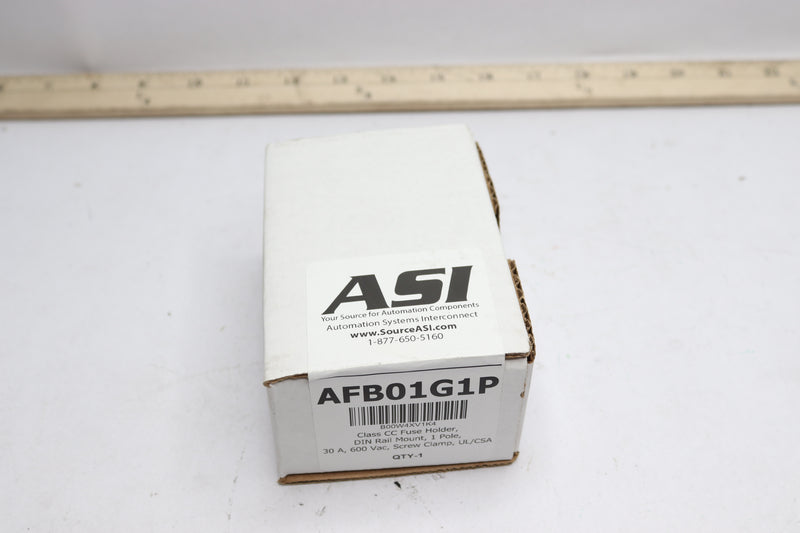 ASI DIN Rail Mounted Class CC Fuse Holder UL 1 Pole 18 to 8 AWG 30 Amp 600V
