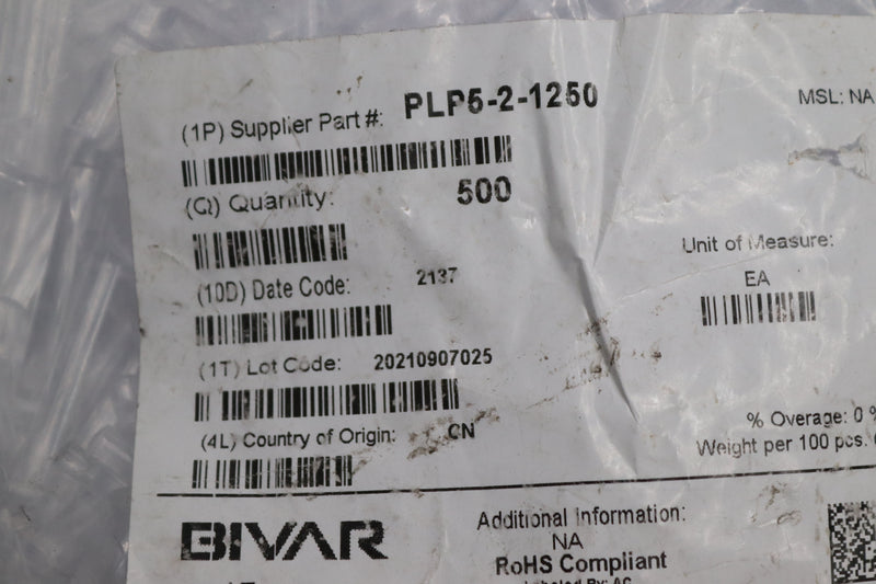 (500-Pk) Bivar Light Pipe Single Rigid Panel Mount Clear 5mm PLP5-2-1250