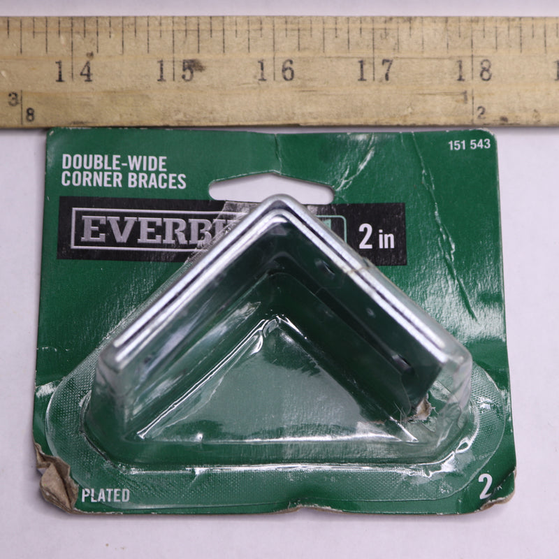 (2-Pk) Everbilt Double-Wide Corner Braces Zinc Plated 2" - Screws Not Included