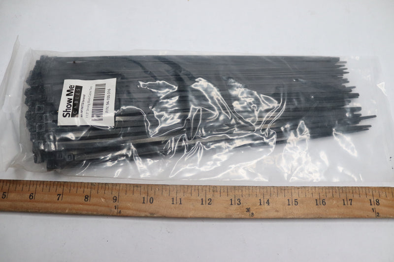(100-Pk) Show Me Strong Cable Ties Black 50 Lb 11.5" 94-100-316