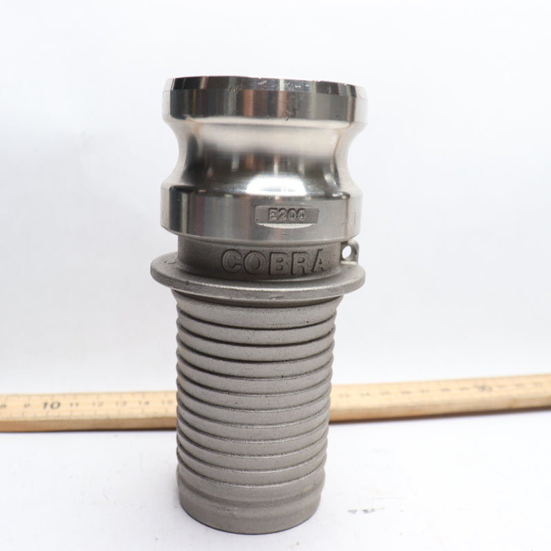 Cambell Cobra Cam Lock X Hose Barb Connector 316 Stainless Steel 3/4" E200