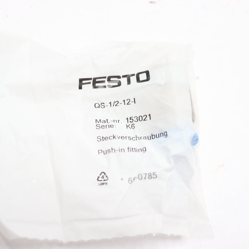 Festo Push-in Fitting 11 MM Nominal Width QS-1/2-12-I