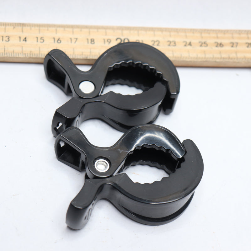 (6-Pk) Cooak Stroller Clamps Clips Black White Gray for Attaching Blankets Cover