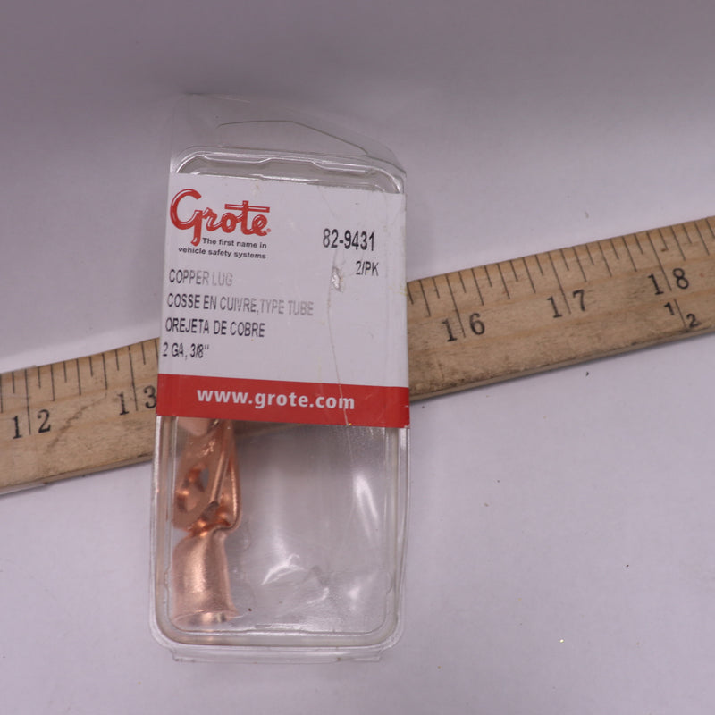 (2-Pk) Grote Copper Lug 2 Gauge 3/8" 82-9431