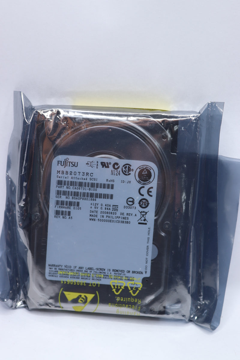 Fujitsu 73GB 10000Rpm Buffer 16mb Scsi SAS Hard 2.5" MBB2073RC