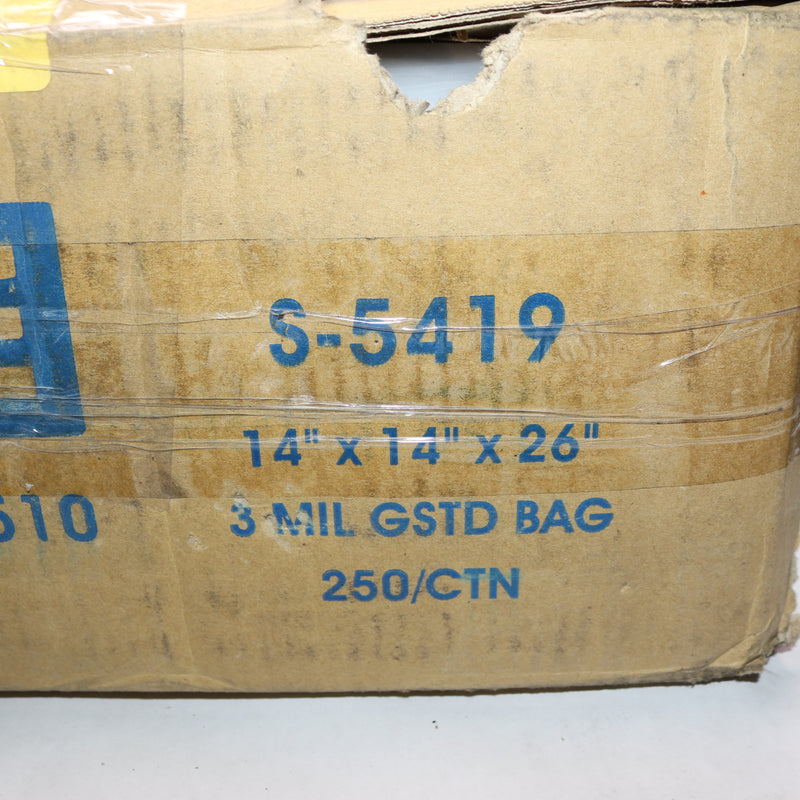 (250-Pk) Uline Gusseted Poly Bags 3 Mil 14" x 14" x 26" S-5419