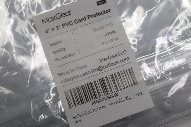 (3-Pk) MaxGear CDC Vaccination Card Holder PVC Card Protector Sleeves 4" x 3"