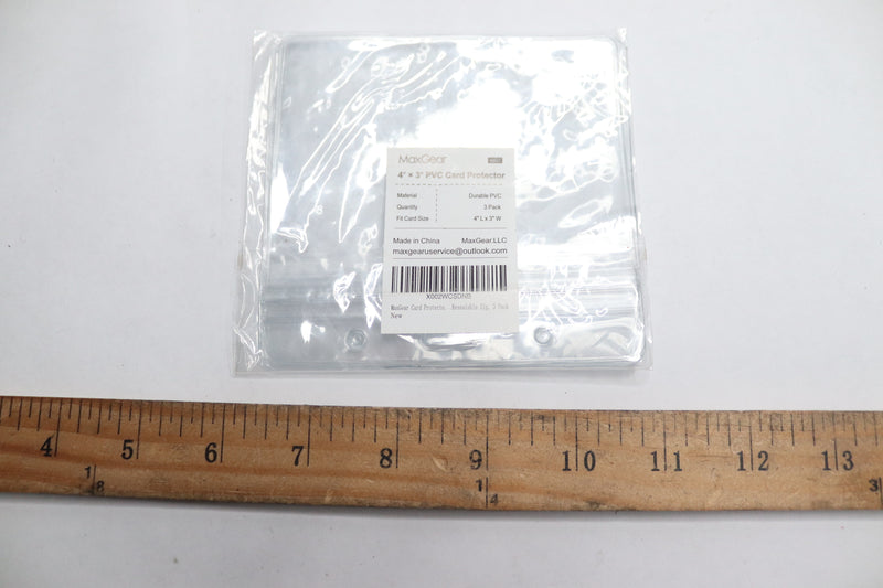 (3-Pk) MaxGear CDC Vaccination Card Holder PVC Card Protector Sleeves 4" x 3"
