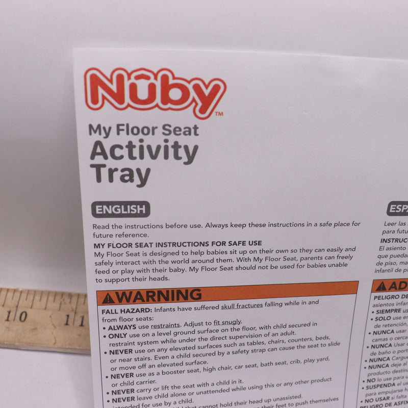 Nuby My Floor Seat Activity Tray Foam White 2101CS8 - Incomplete - No Handle