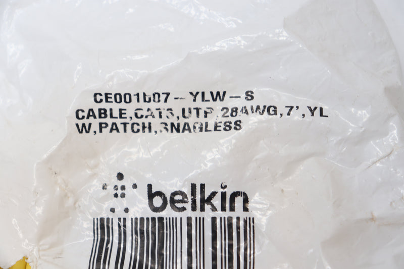 Belkin CAT.6 UTP Patch Network Cable Yellow 7Ft. CE001B07-YLW-S