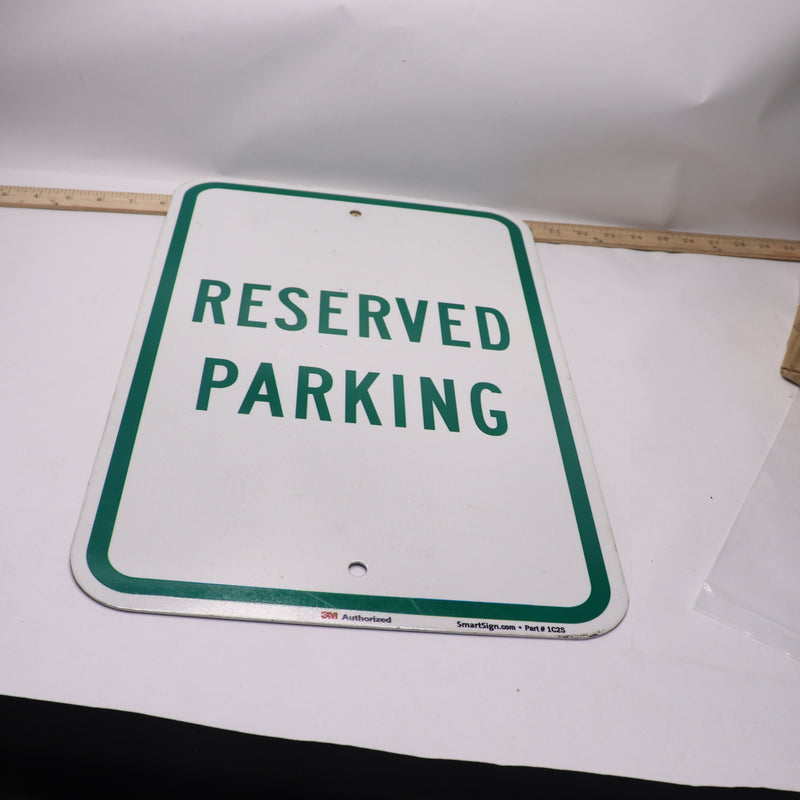 "Reserved Parking" Sign 3M Engineer Grade Reflective Aluminum 12" x 18" 1C2S