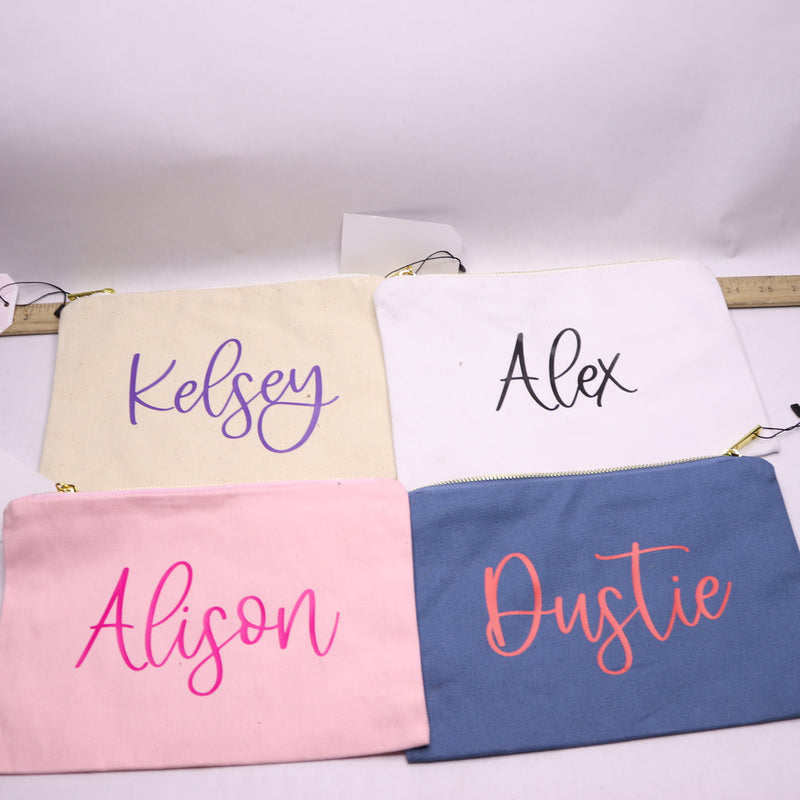 (7-Pk) Everly Grace Assorted Personalized Pouch