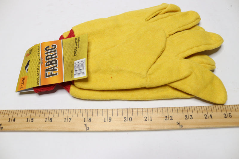 MidWest Mens Cotton Work Chore Glove Yellow 2201P03-XL