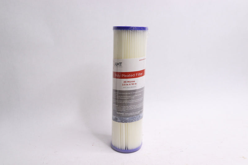 AMT Poly Pleated Sediment Filter Cartridge 20 Micron 2.5-In x 10-In 52220
