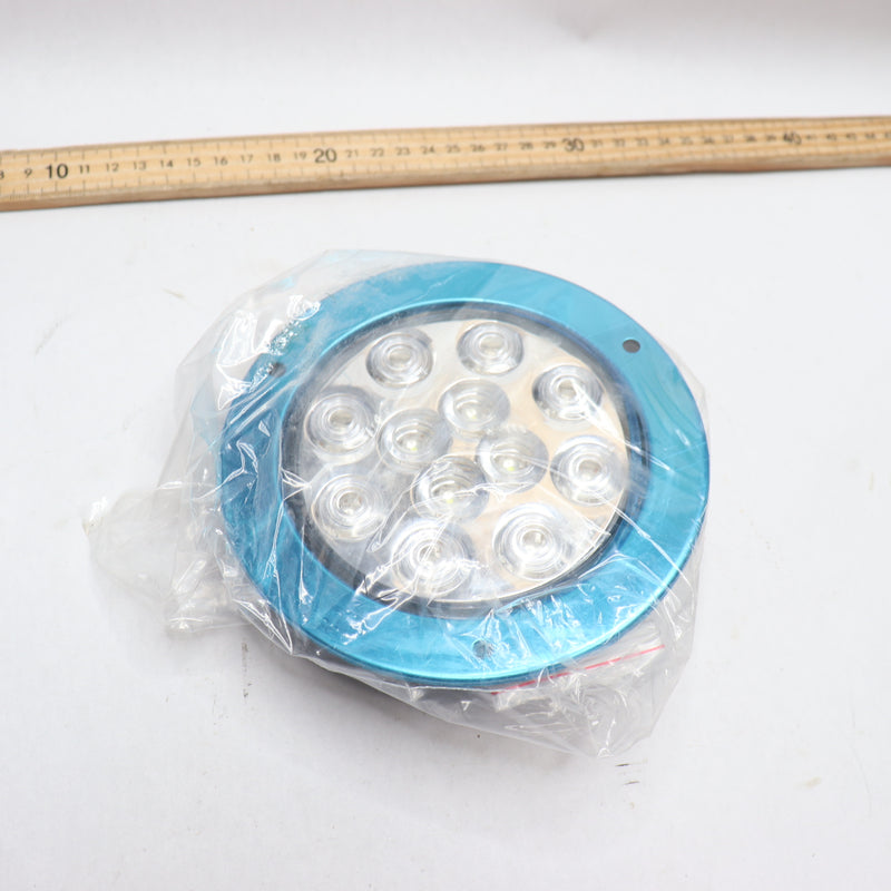 Partsam Round Backup Reverse LED Light Marker w/ Stainless Ring Sealed 4"