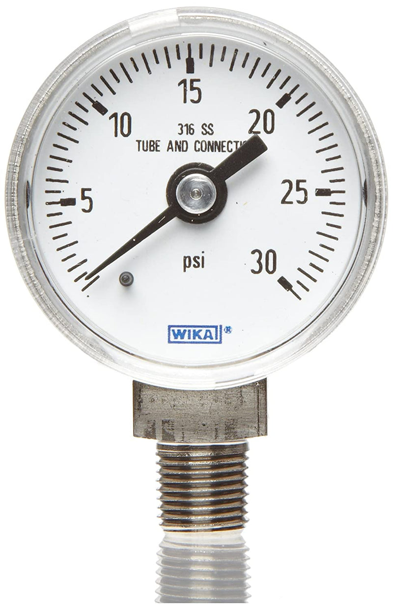 Wika Industrial Pressure Gauge Liquid/Refillable 0-3000 psi Range 2-1/2" Dial