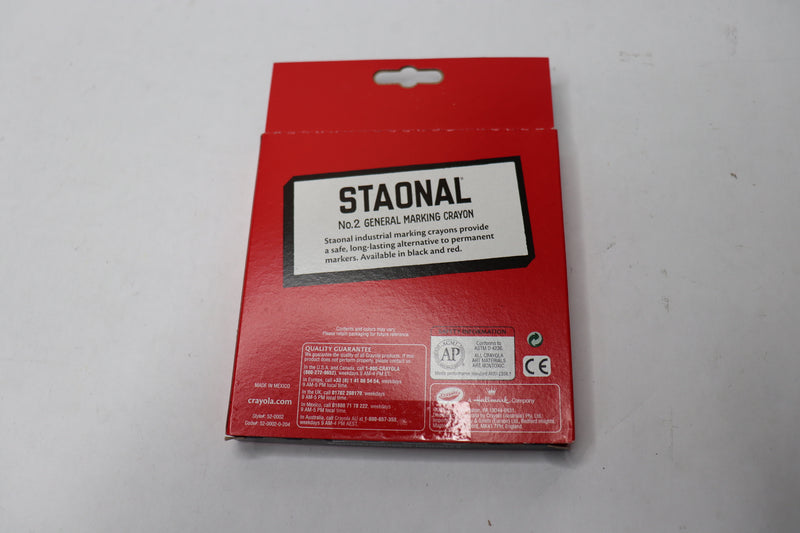 (8-Pk) Staonal Marking Wax Crayons No. 2 Black 52-0002-4-051