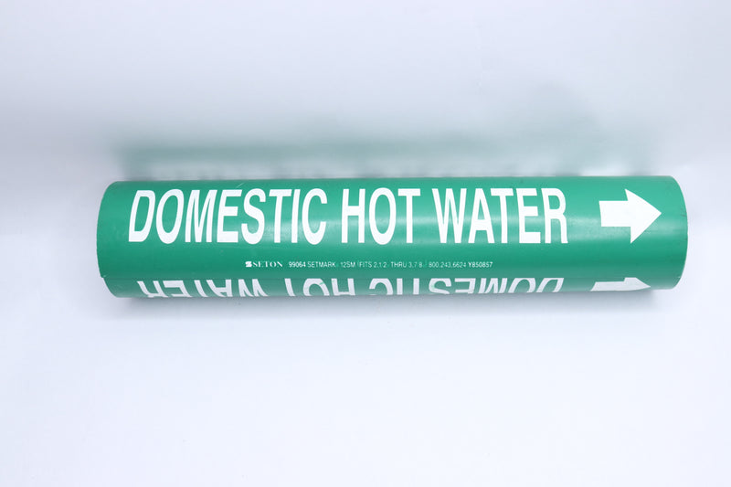Snap-Around Pipe Markers Domestic Hot Water Printed Green 99064