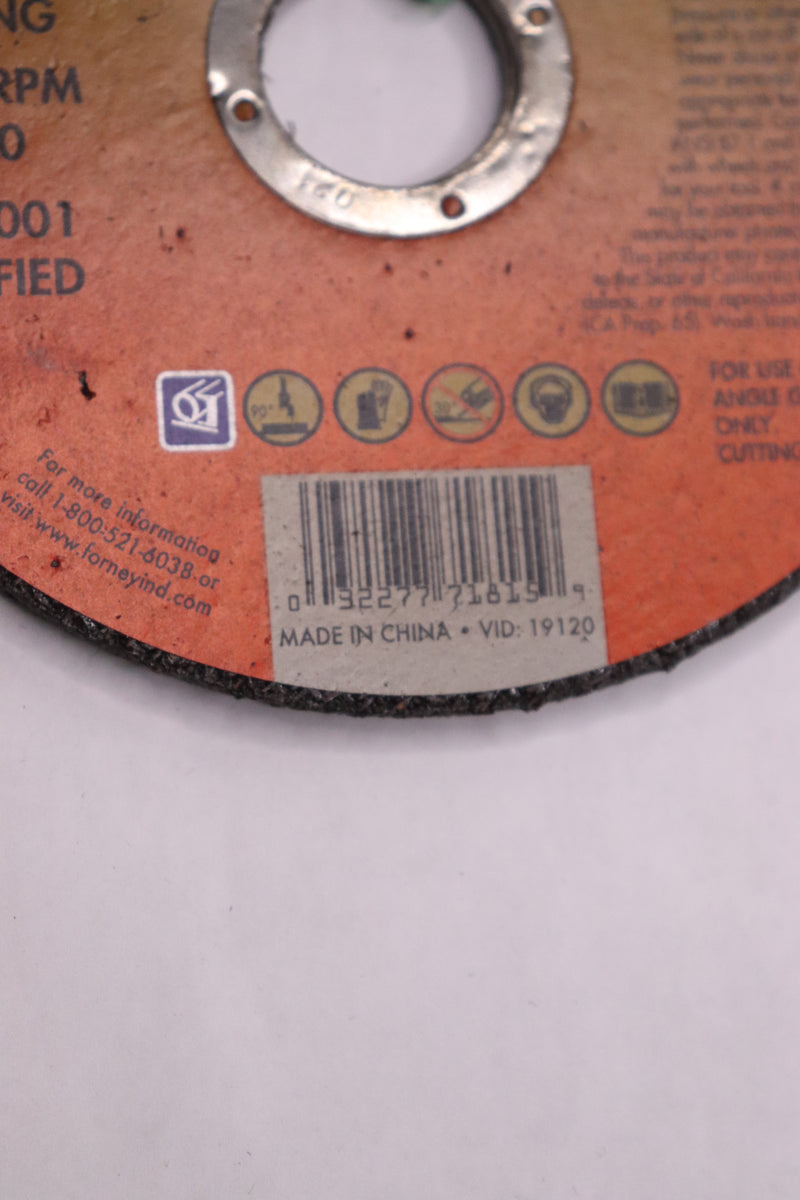 Forney Cut-off Wheel Type 1 Metal 4-1/2 " x 0.080" x 7/8" 71815