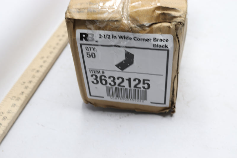 Reliabilt Corner Brace Steel Black 2.5" x 1.5" x 2.5" 3632125