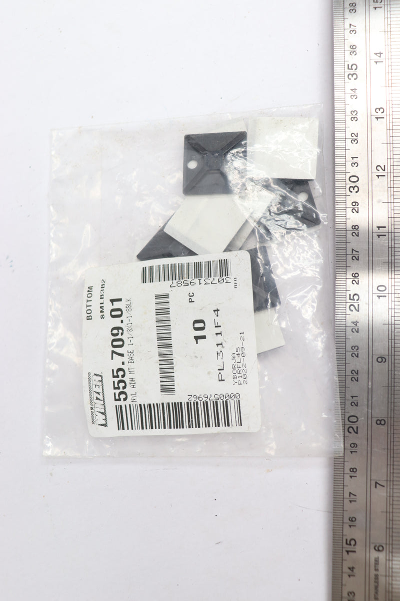 (10-Pk) Winzer Mb4A Adhesive Base Polyamide Black 1-1/8" x 1-1/8" 555.709.01