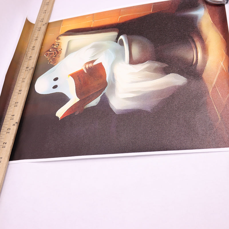 Temu Ghost Reading A Book On The Toilet Canvas Poster Wall Decor 11.81" x 15.75"