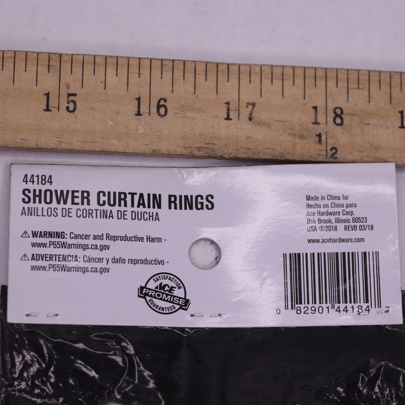 (12-Pk) Ace Ring Shower Curtain Zinc Plated Steel 1-3/8" Dia. 44184
