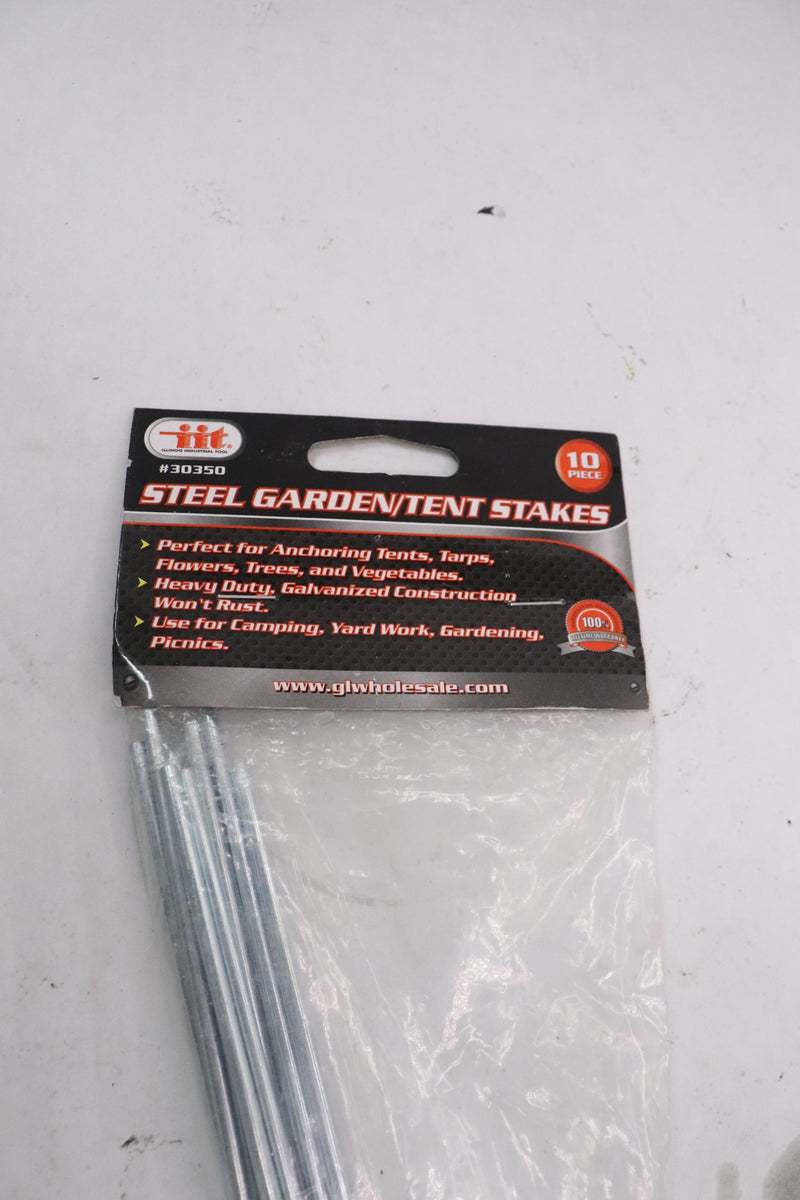 (10-Pk) IIT Heavy Duty Garden/Tent Stakes Steel Silver
