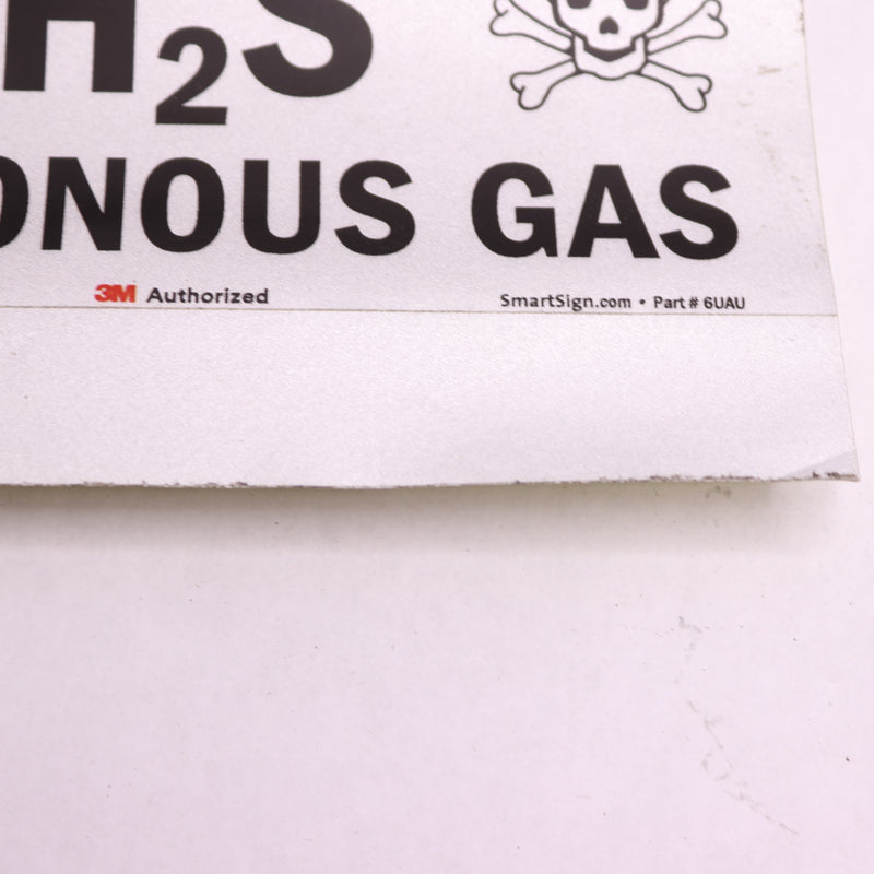 SmartSign Danger H2S Poisonous Gas Safety Sign Sticker 7" x 6" 6UAU