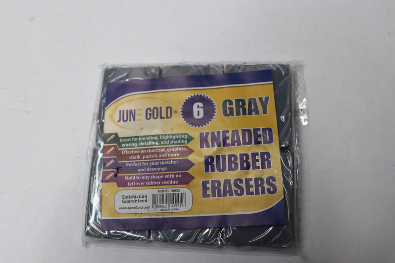 (6-Pk) June Gold Kneaded Erasers Rubber Grey 10052