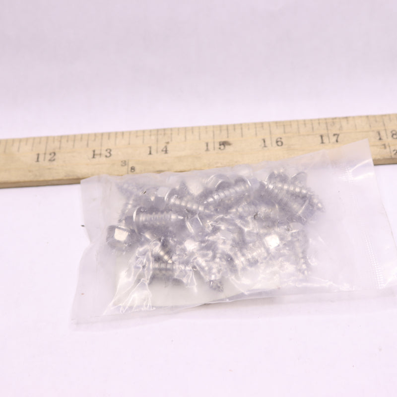 (25-Pk) Bolt Dropper Slotted Hex Washer Head Screws 304