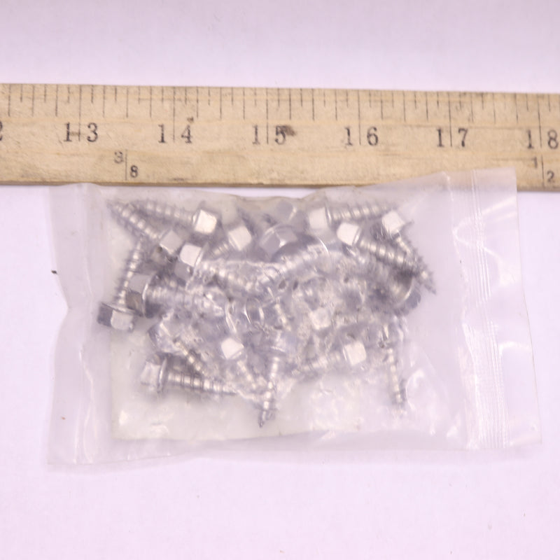 (25-Pk) Bolt Dropper Slotted Hex Washer Head Screws 304