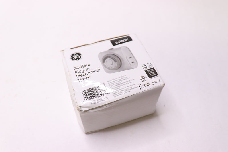 (2-Pk) GE Indoor Plug-In 24-Hour Mechanical Timer White 56177