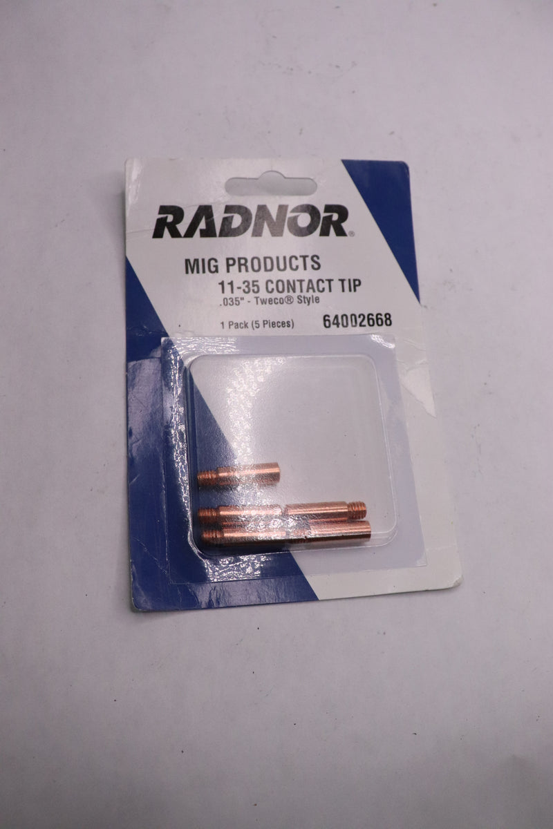 (5-Pk) Radnor 11 Series Contact Tip .035" X 1" 0.044" Bore 64002668