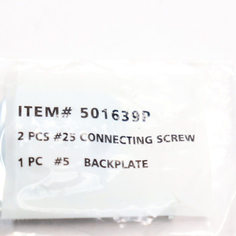 #25 Connecting Screw and #5 Backplate 501639P