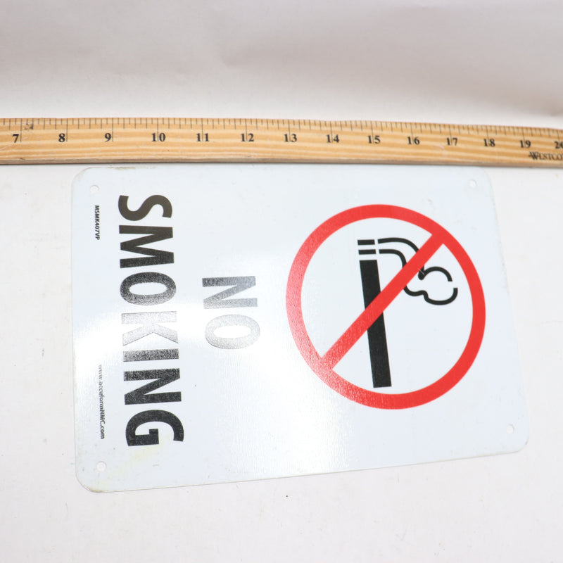 Accuform Moisture Resistant No Smoking Sign Red/Black on White 10" H x 7" W