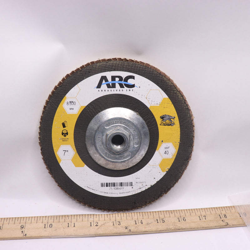 Arc Abrasives Flat Face Predator Fiberglass Flap Disc T27 40-Grit 7" x 7/8"