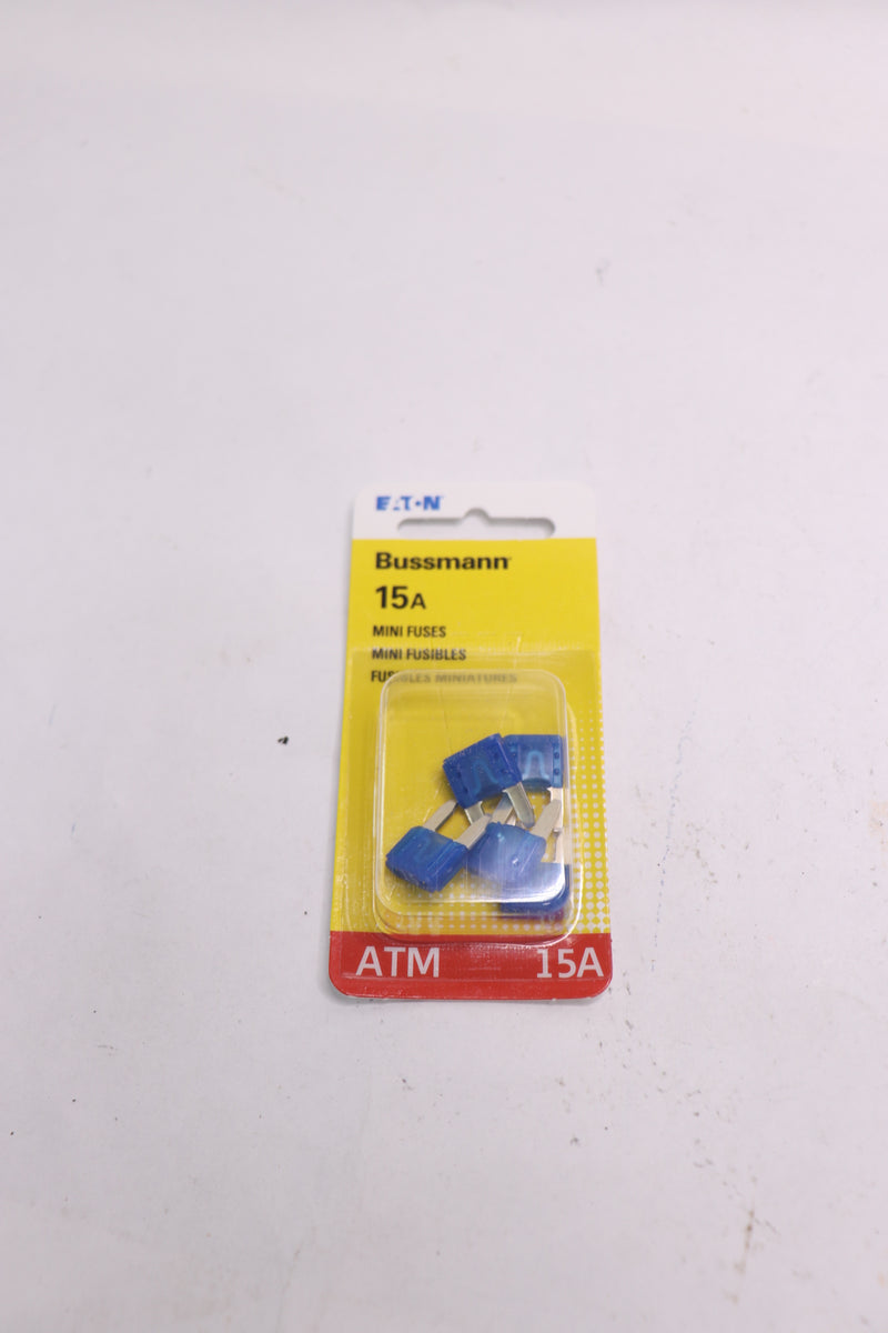 (5-Pk) Eaton Bussman Miniature Blade Fuse 15A Blue