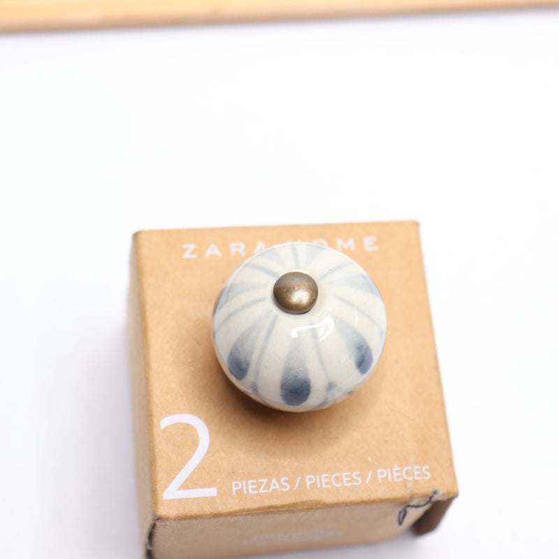 (2-Pk) Zara Home Flower Door Knob Ceramic