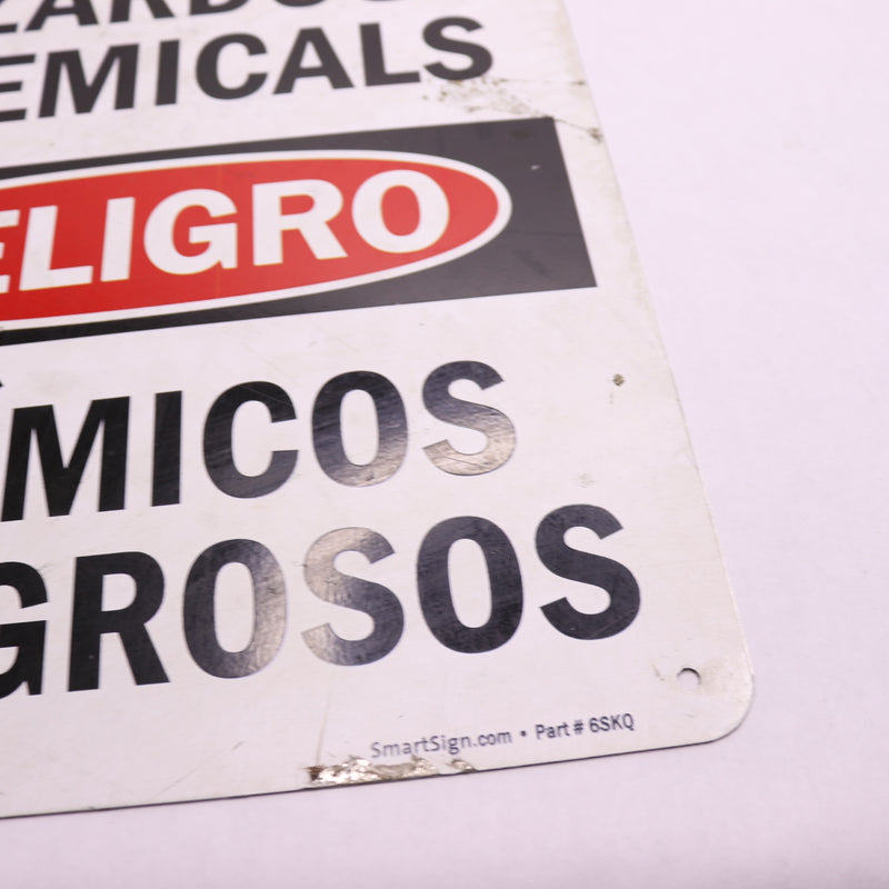 SmartSign "Danger Hazardous Chemicals/." Sign Vinyl Spanish Bilingual 10"L x14"W