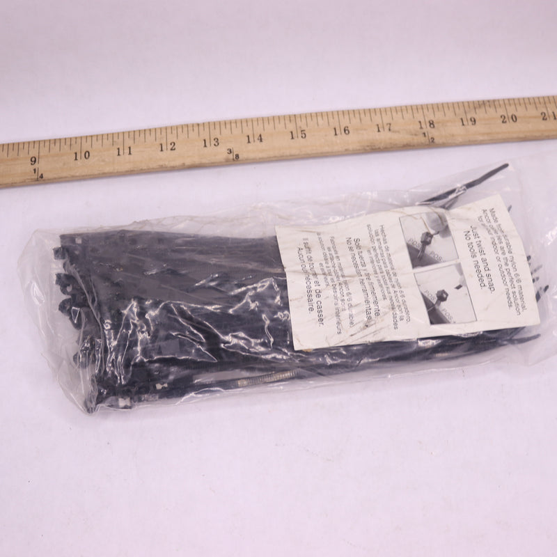 (50-Pk) Ancor Cable Ties Plastic Black 8" 199301