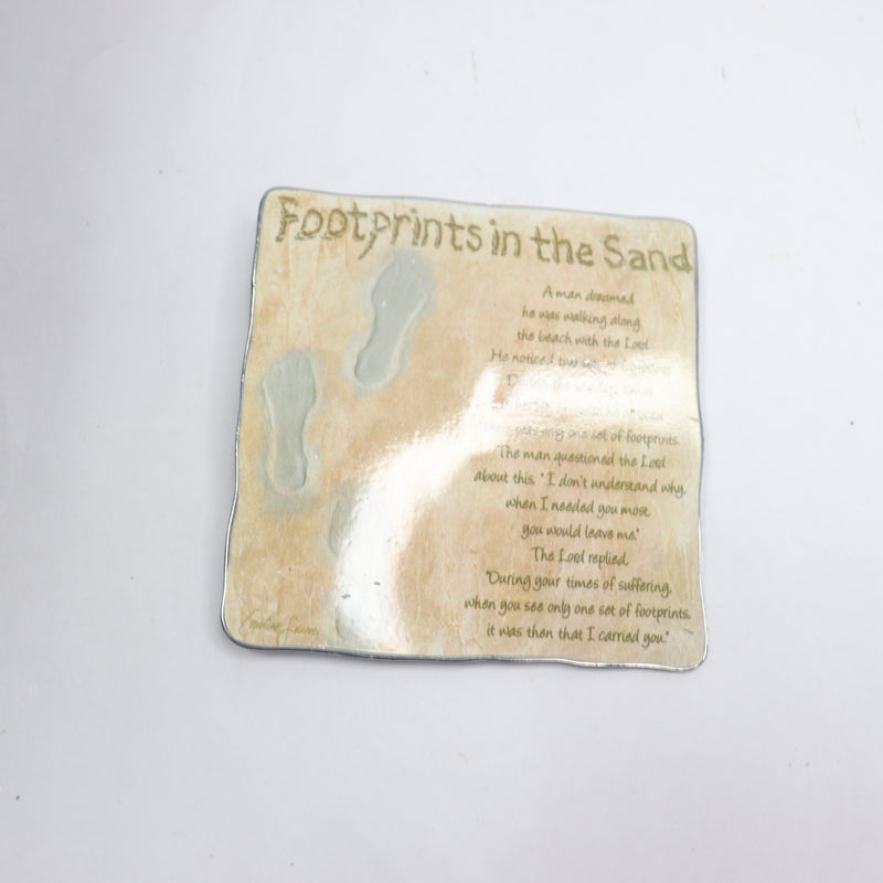 Art Metal Footprints In the Sand Square Paddle 5" 46360