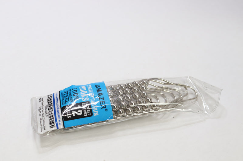 Amazer Shower Curtain Hooks Rings Polished Nickel HQQ-01-01