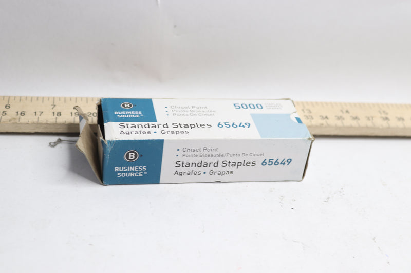 (5000-Pk) Business Source Chisel Point Standard Staples 1/2" 65649