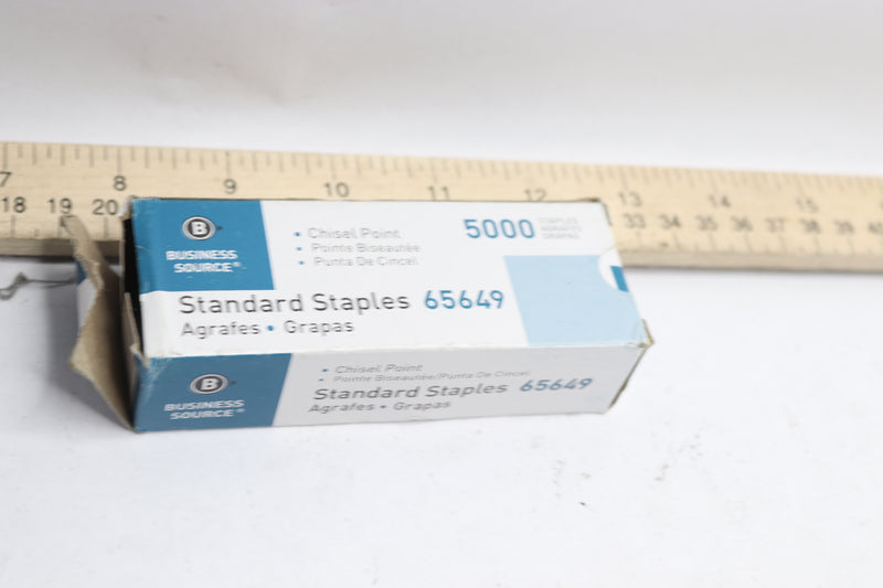 (5000-Pk) Business Source Chisel Point Standard Staples 1/2" 65649