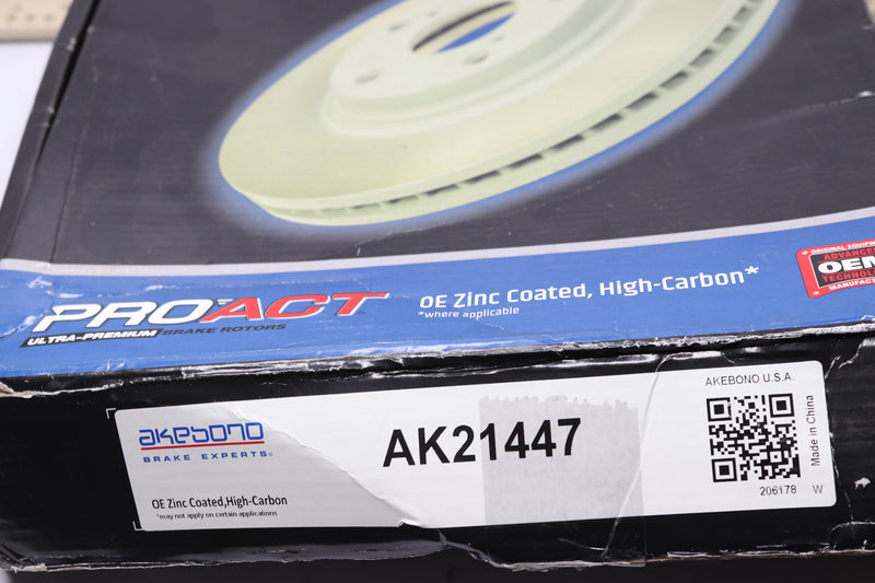 Akebono Pro-Act High Carbon Zinc Coated Brake Disc Rotor AK21228