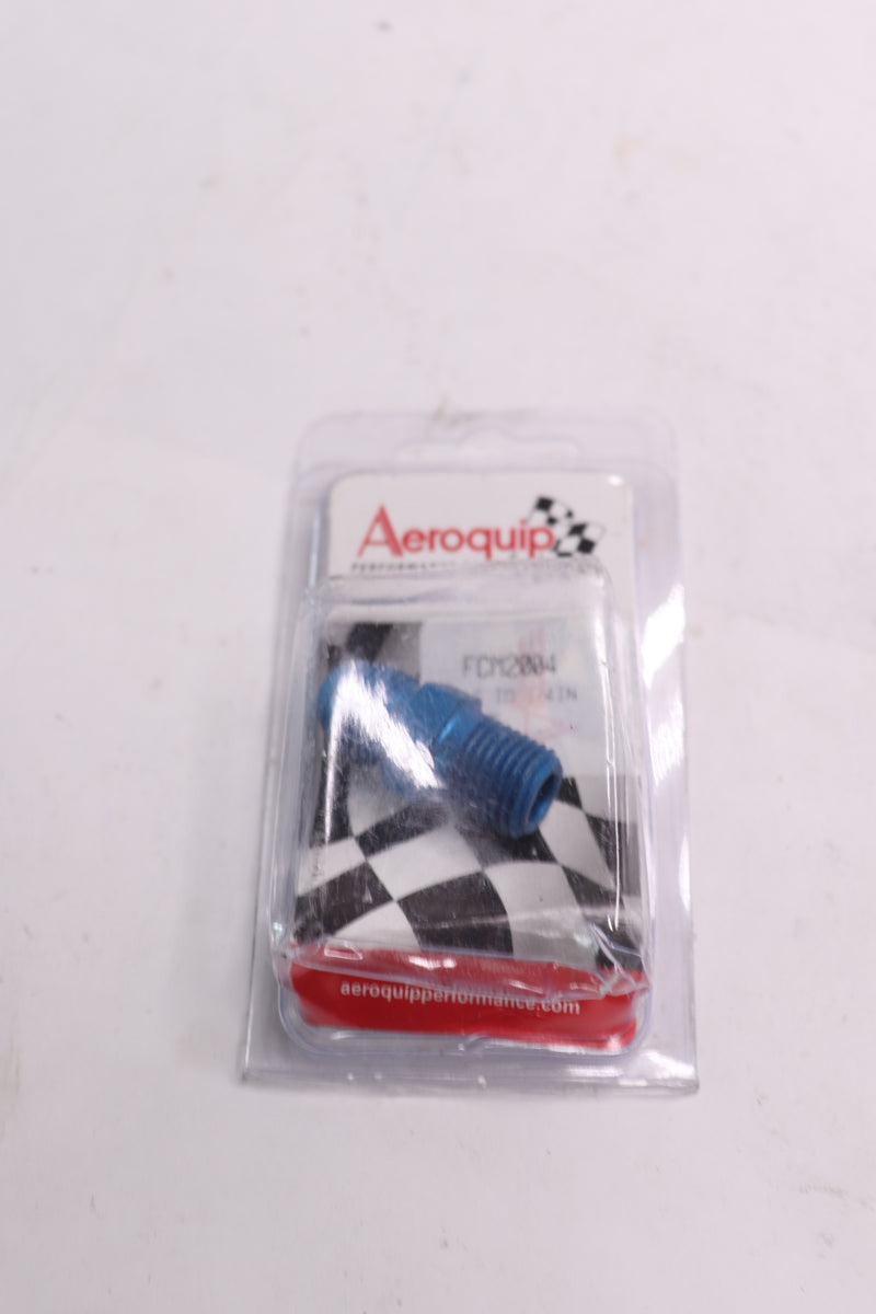 Aeroquip Male AN To Pipe Adapter 1/4" NPT Blue Aluminum FCM2004