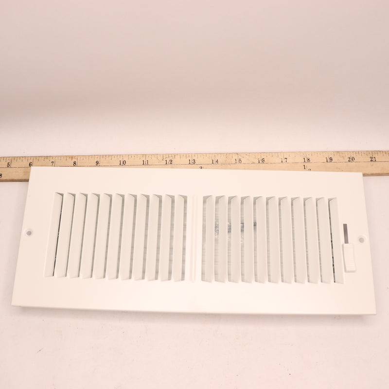 ProSelect Residential Ceiling & Sidewall Register 2-Way Steel White 12" x 4"